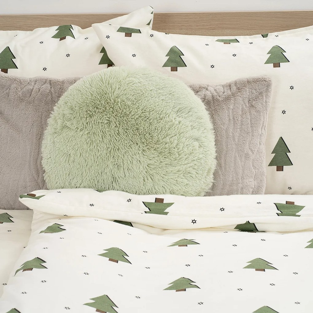 Lenjerie de pat din flanel 4Home Little Trees, 140x 220 cm, 70 x 90 cm, 140 x 220 cm, 70 x 90 cm