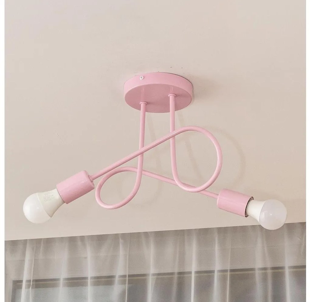 Lustră aplicată OXFORD 2xE27/15W/230V roz