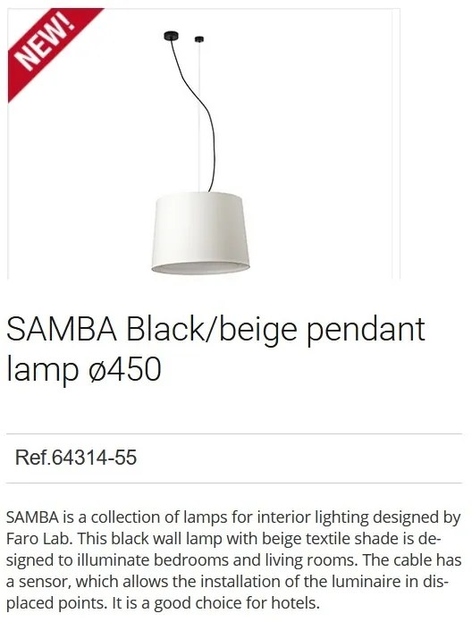 Lustra pendul moderna design elegant CONGA negru/bej 64314-55