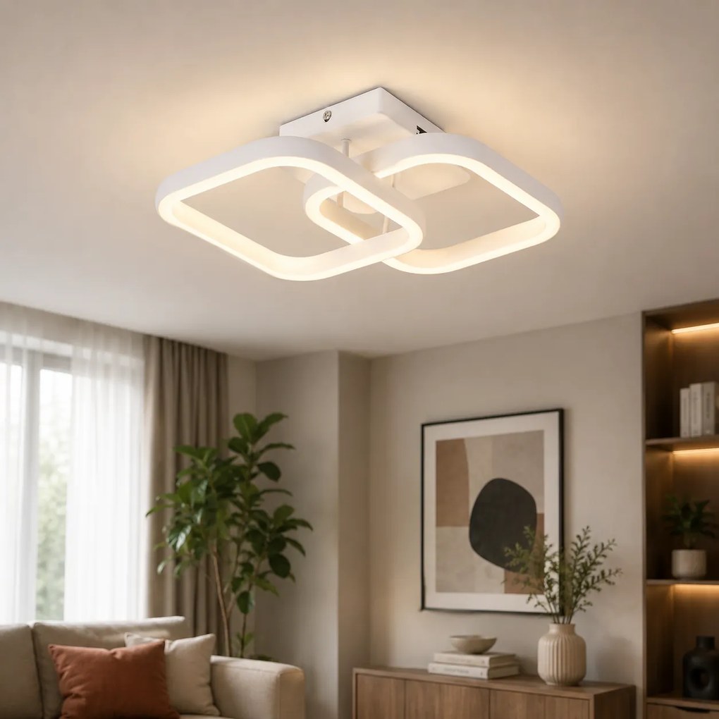 Aplica LED Erste Aria 28W 3CCT Alb Mat, Design Modern Curbat 330x260x90mm, Lumina Reglabila din Intrerupator pentru Living, Hol sau Dormitor