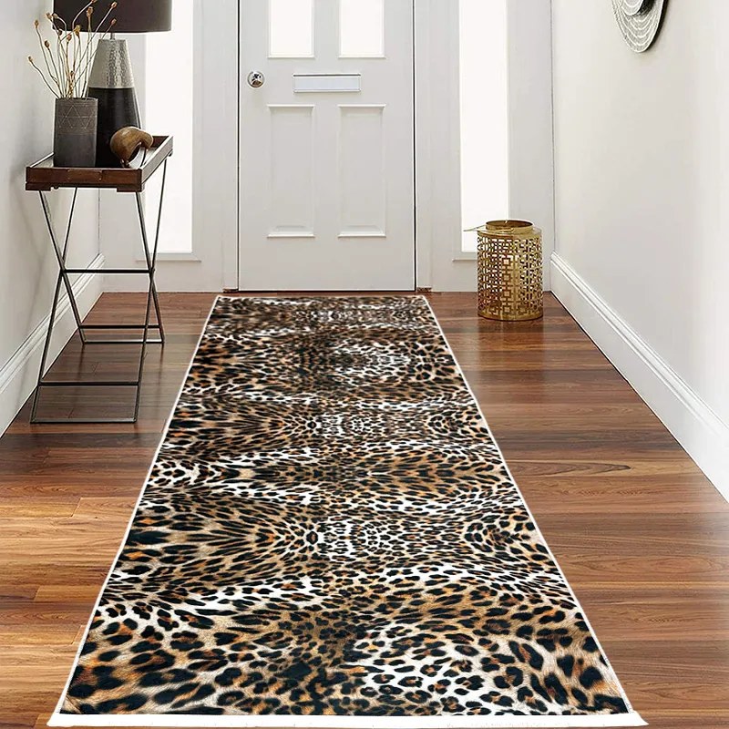 Traversa hol antiderapanta, 80x300 cm, poliester, maro, model Safari