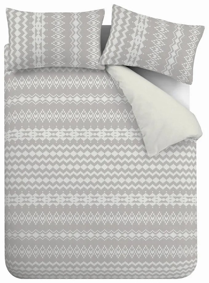Lenjerie de pat din fleece gri 200x135 cm Alpine - Catherine Lansfield