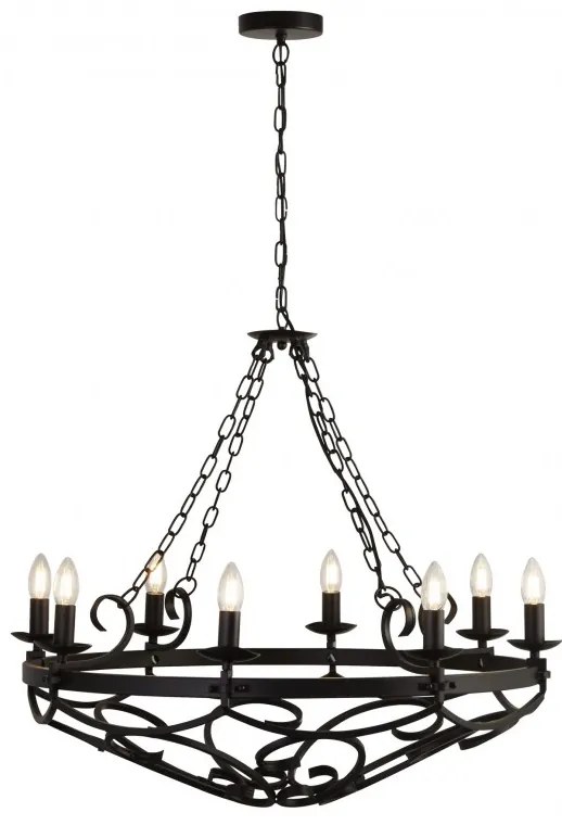 Candelabru design rustic Cartwheel III - 8lt 8908-8BK SRT