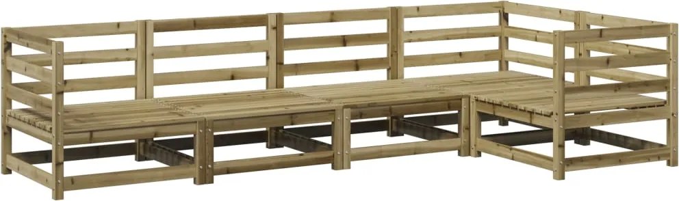 vidaXL Set canapea de grădină, 5 piese, lemn de pin tratat