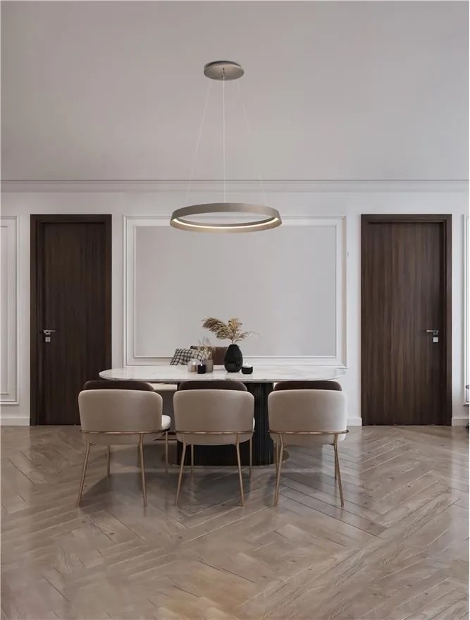 Lustra LED suspendata design modern circular ORMI brown