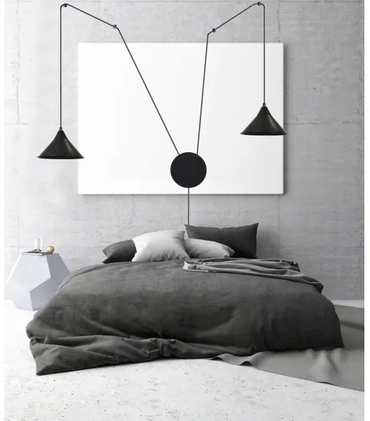 Lustră pe cablu ABRAMO 2xE27/15W/230V negru