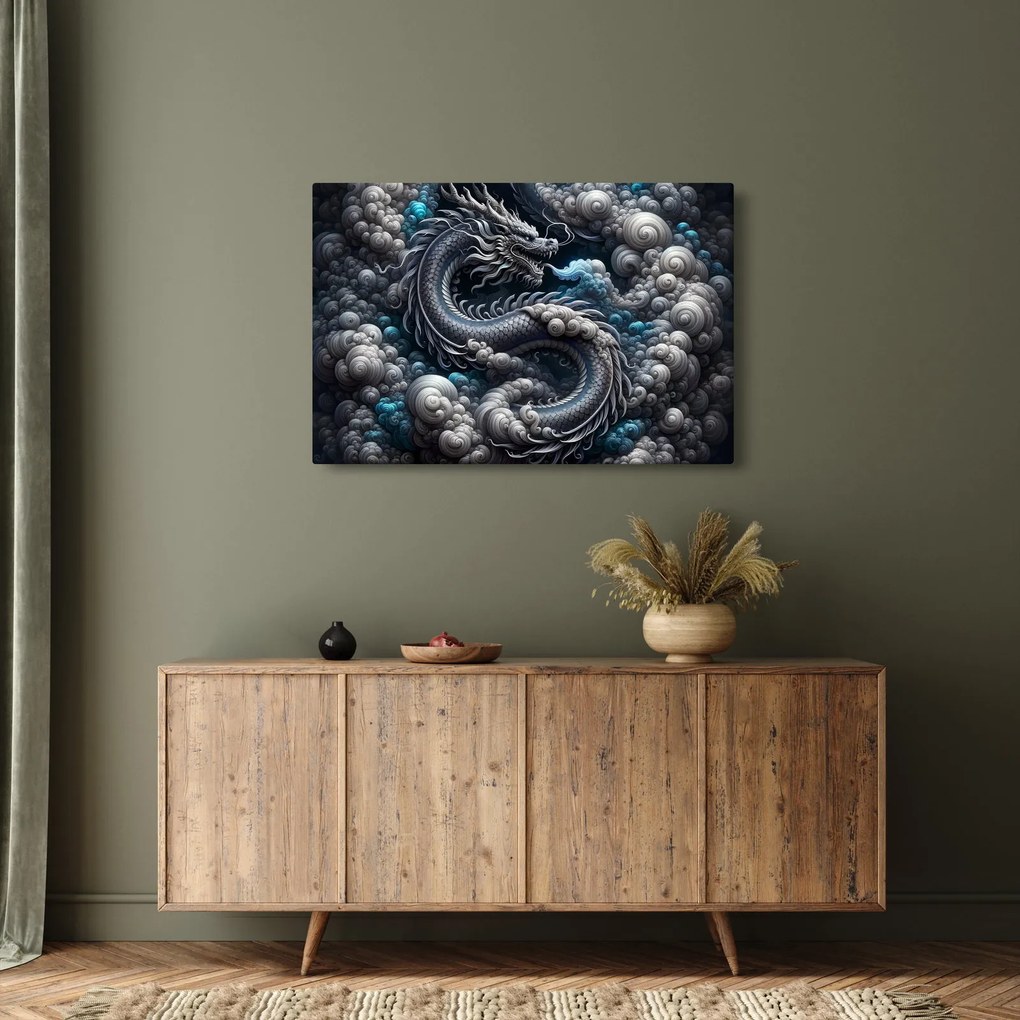 Tablou – Dragon în fum (90x60 cm)
