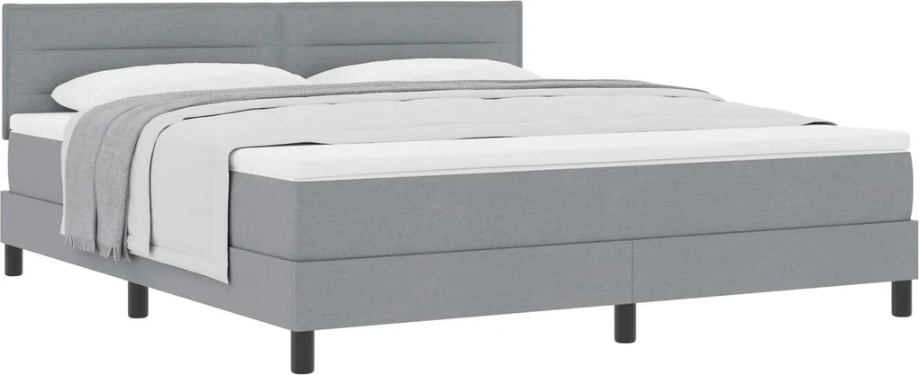 vidaXL Pat cu arcuri cu saltea Gri deschis 180 x 200 cm țesătură