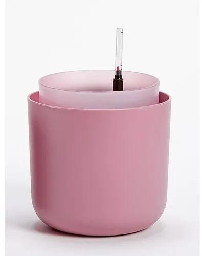 Ghiveci cu auto-irigare Plastia Tolita, roz, diam. 19 cm