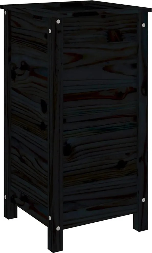 vidaXL Jardinieră de grădină, negru, 40x40x78 cm, lemn masiv de pin