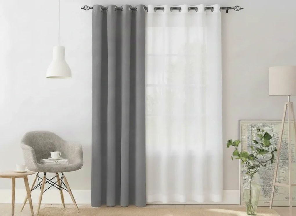 Draperie OXFORD gri deschis 140x270 cm Agatat: Rejansa