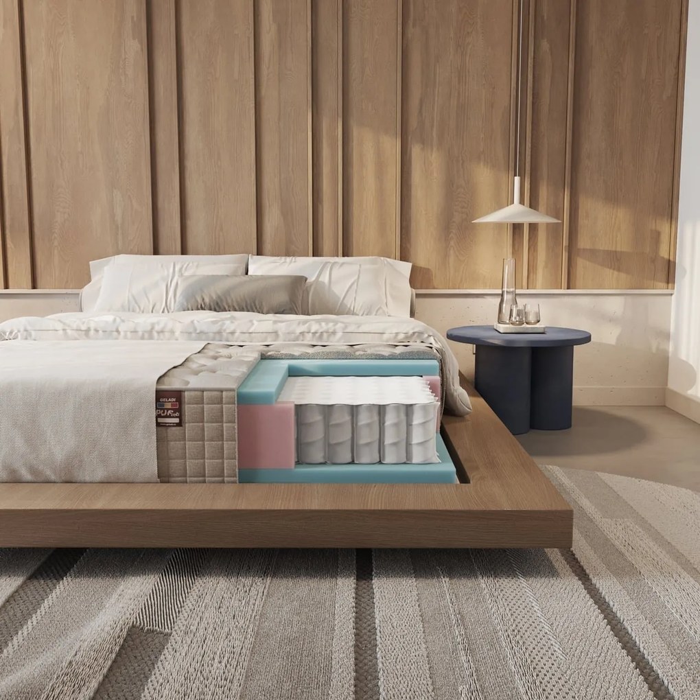 Saltea cu arcuri pocket PUFești 180×200 cm, fermitate moale, 32 cm înălțime
