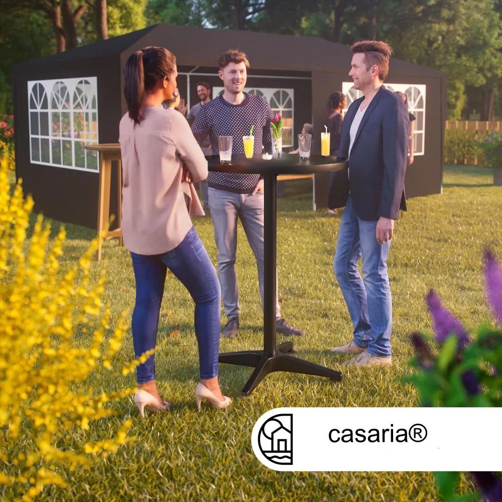 Deuba Masa de bar din aluminiu Ø60cm pliabila - neagra