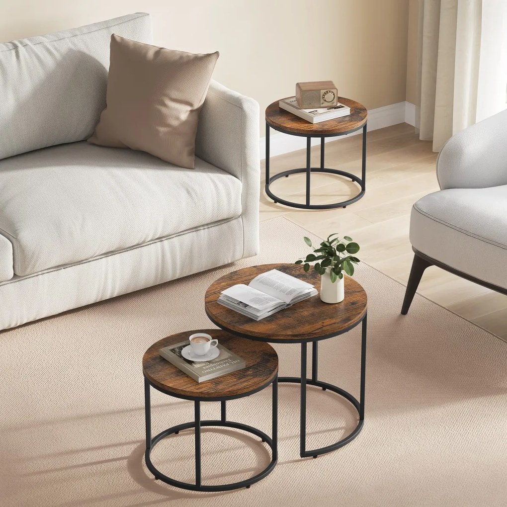 Set de mese de cafea TAYLOR, rustic maro