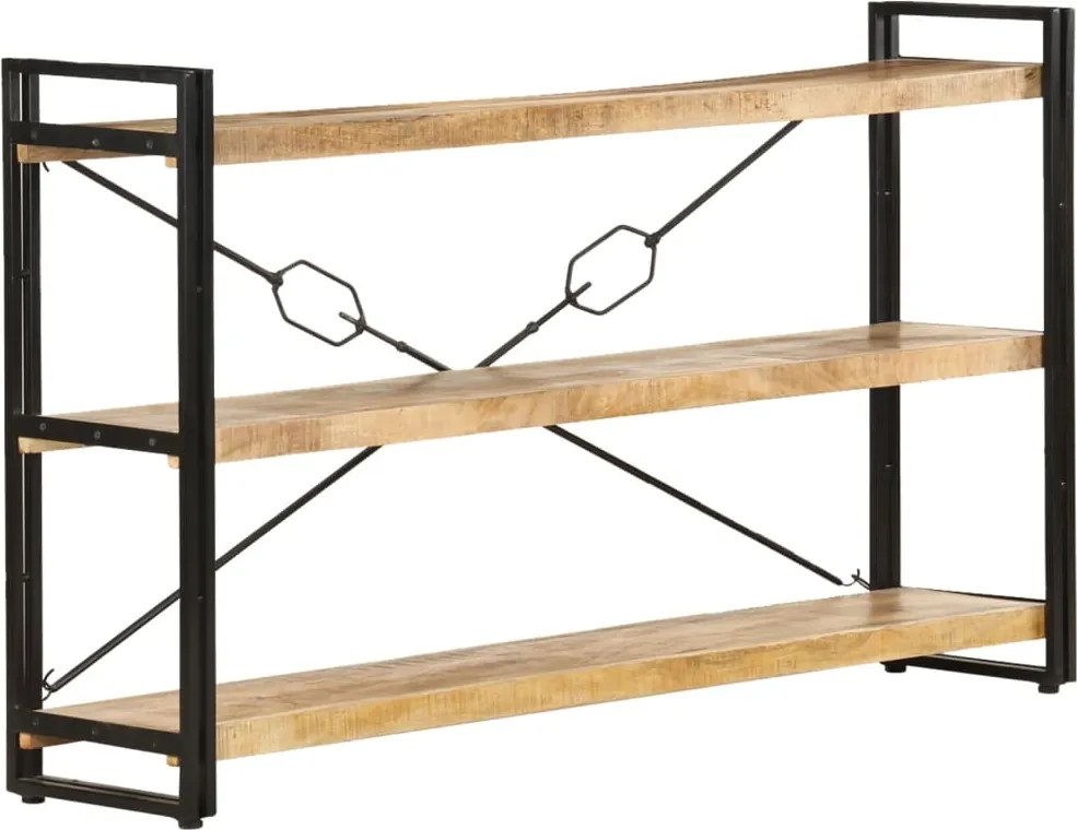 vidaXL Bibliotecă cu 3 niveluri, 140x30x80 cm, lemn masiv de mango