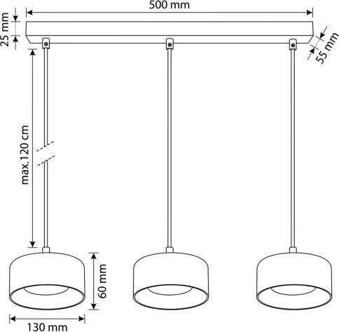 Brilagi - Lustră suspendată pe cablu AURA LUX 3xGX53/30W/230V negru/fumuriu