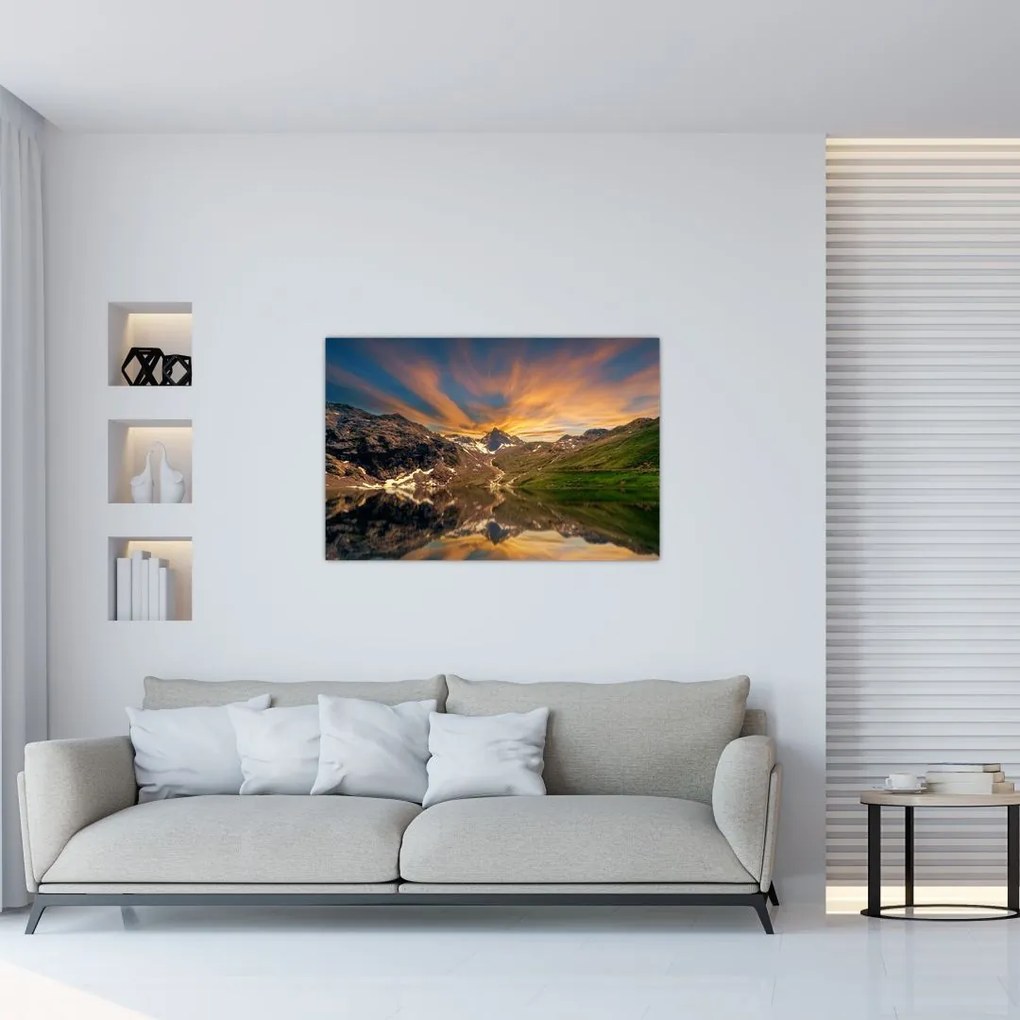 Tablou - Oglindirea în lacul montan (90x60 cm)