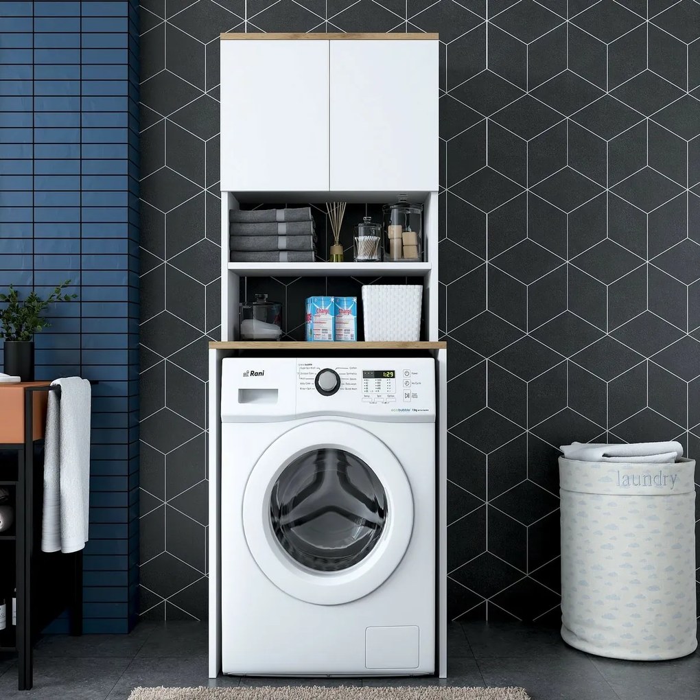 Dulap deasupra mașinii de spălat Karin White and Walnut