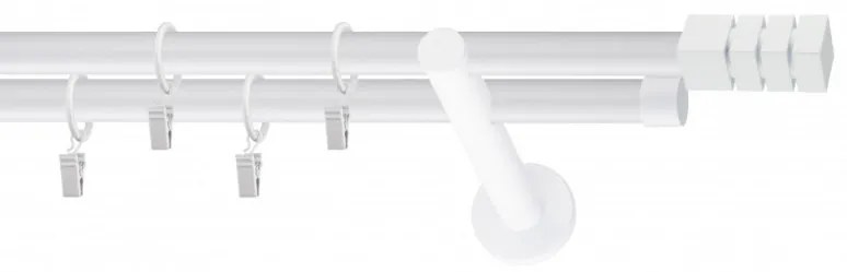 Galerie dubla PICIOR UNIVERSAL NORDIC INOX dubla 19/19 - ALB (Alege marime: 120 cm)
