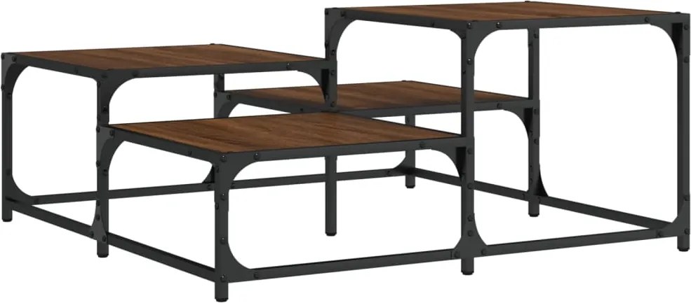 vidaXL Măsuță de cafea, stejar fumuriu, 87,5x87,5x40 cm lemn prelucrat