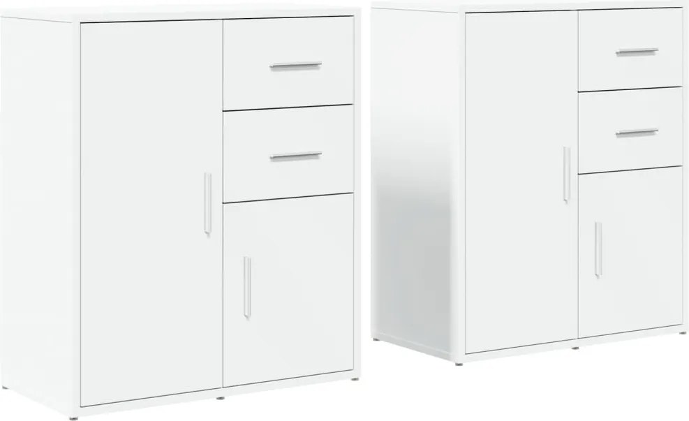 vidaXL Dulapuri, 2c., alb, 60x31x70 cm, lemn prelucrat