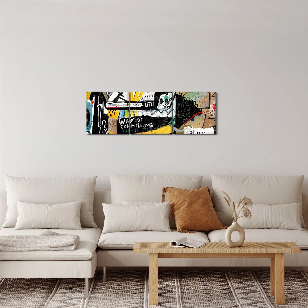 Tablou - Graffiti (cu ceas) (90x30 cm)