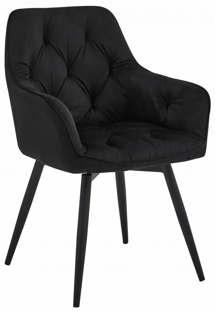 Scaun de masa rotativ JORK360 VELVET, negru