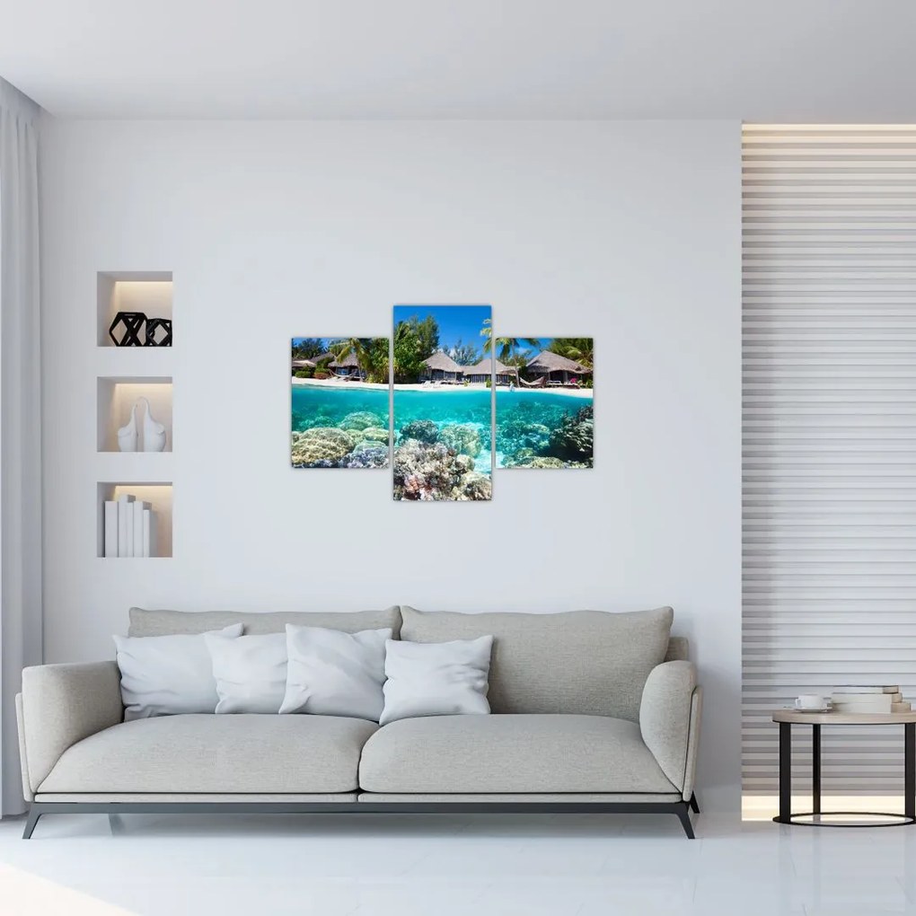 Tablou cu plaja pe insulă tropicală (90x60 cm)