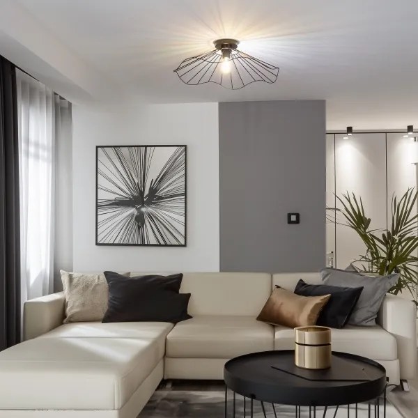 Brilagi - Lustră LED montată pe tavan CERIA WIRE 1xE27/40W/230V diam. 60 cm negru