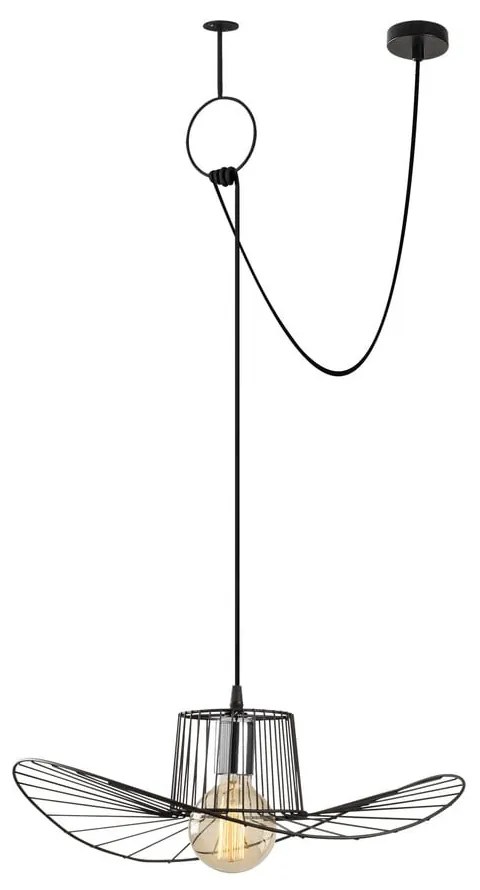 Lustră neagră cu abajur din metal ø 50 cm Tel – Opviq lights