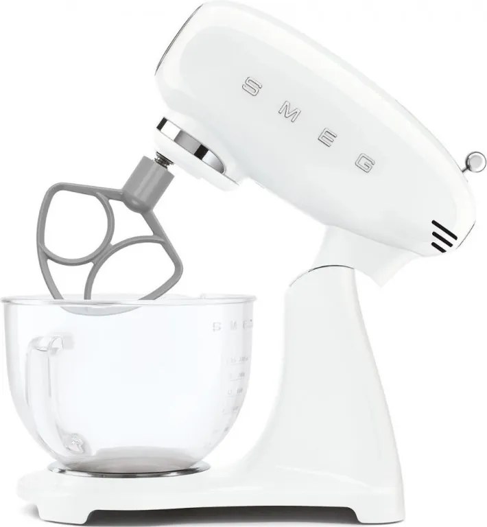 Mixer planetar SMEG SMF15WHEU, 1000 W, 4,8 l, 10 viteze, Actionare directa, Alb