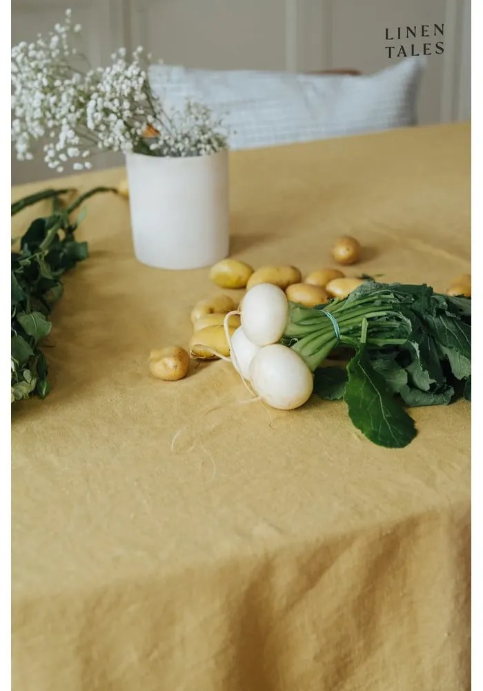 Coasters galbene din țesătură 4 buc. – Linen Tales