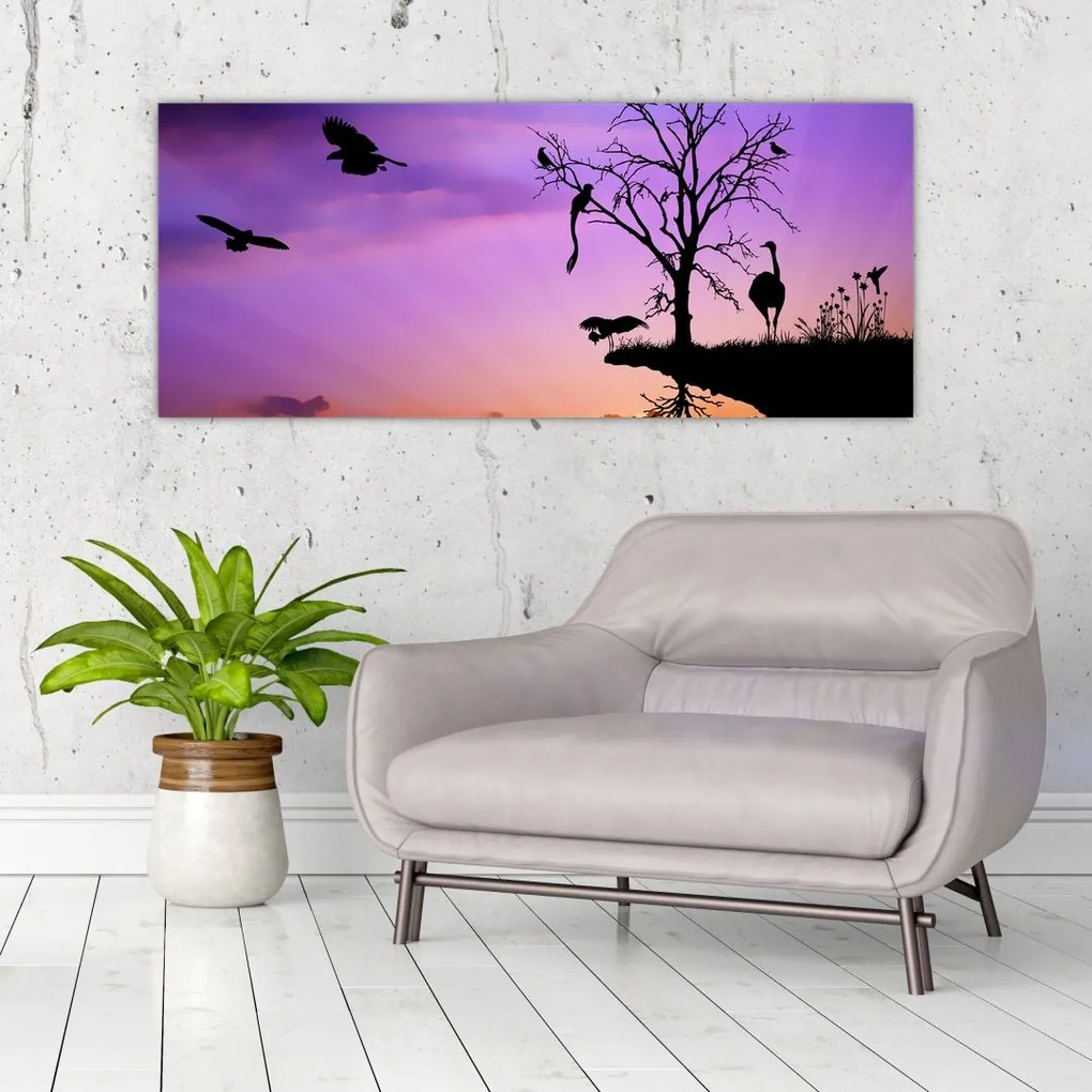 Tablou - Siluetele animalelor (120x50 cm)