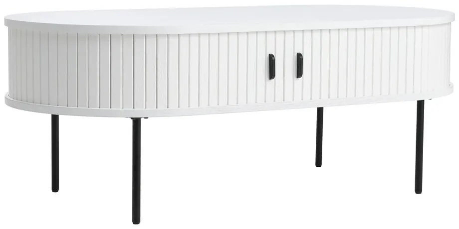 Măsuță de cafea albă cu aspect de lemn de stejar 60x120 cm Nola – Unique Furniture