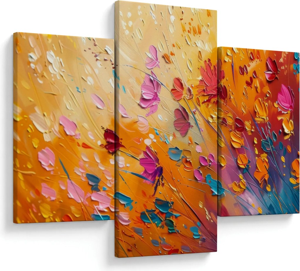 Tablou - Pictură flori colorate (90x60 cm)