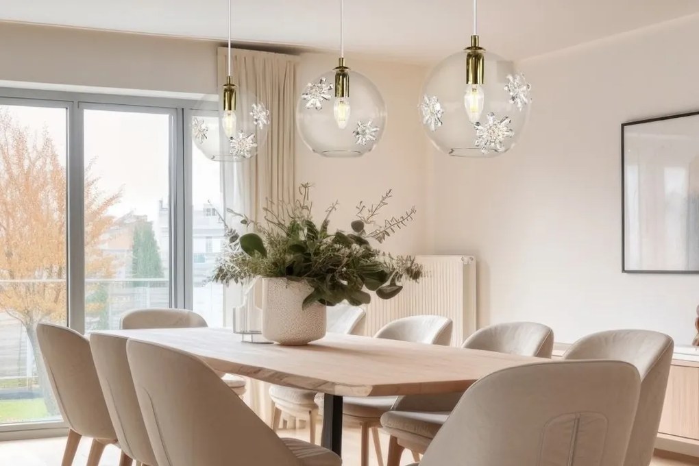 Lustra LUX decorativ fulgi de zapada din cristal SNOWFLAKE 02B