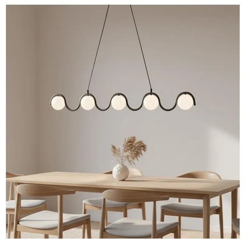 Lustră suspendată pe cablu SINUS 5xG9/8W/230V, negru