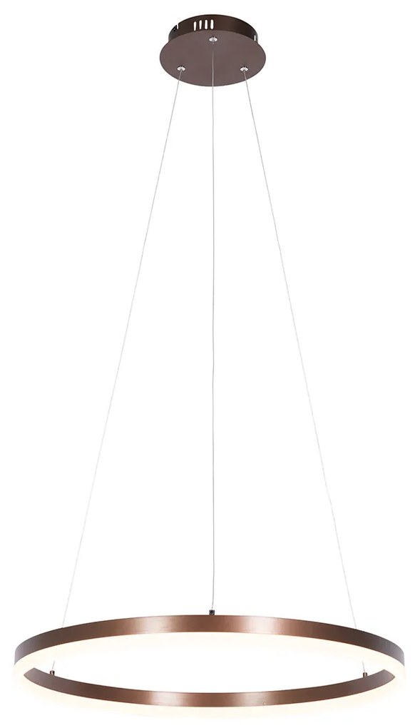 Lampă suspendată bronz închis 60 cm inclusiv LED cu dimmer în 3 trepte - Anello