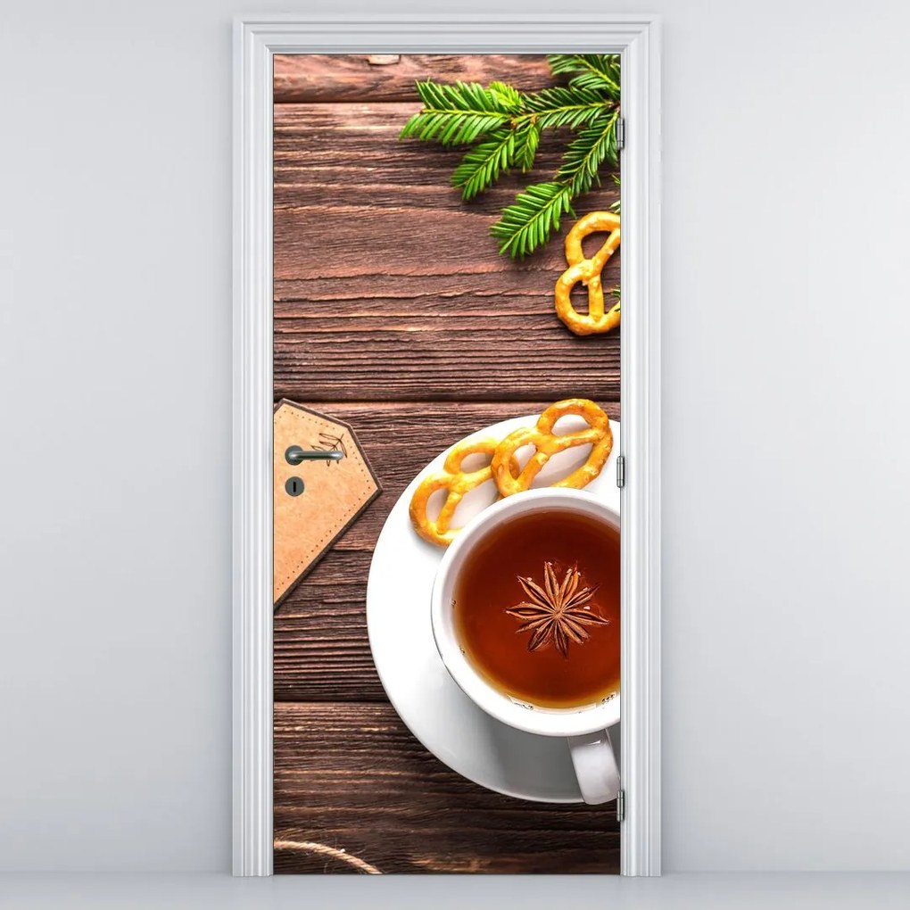 Fototapet pentru ușă - Cana cu decorațiuni (95x205cm)