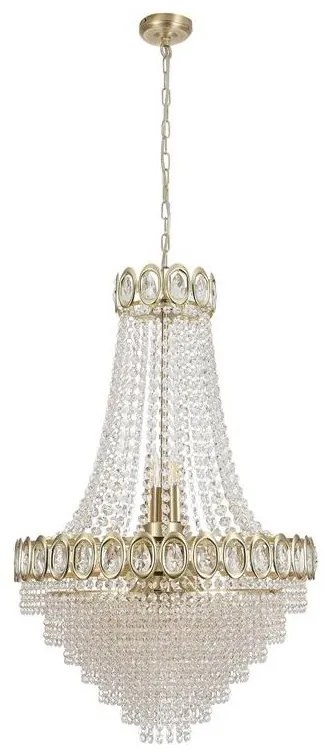 Lustra metal alama satinata, cristal transparent Louis Phillipe