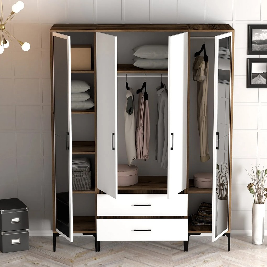 Dulap de haine Kiara RTR (Nuc + Alb). 1088537