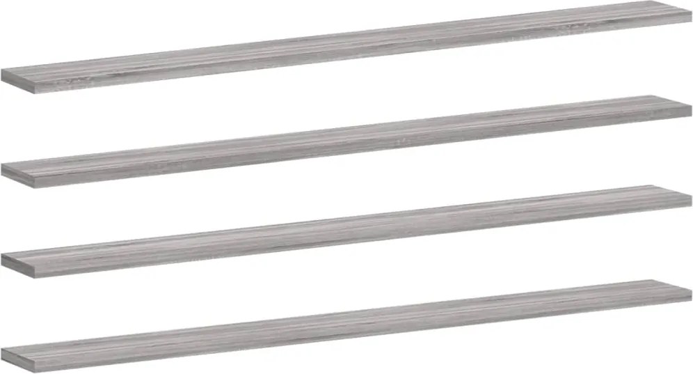 vidaXL Rafturi de perete, 4 buc., gri sonoma, 100x10x1,5 cm, lemn