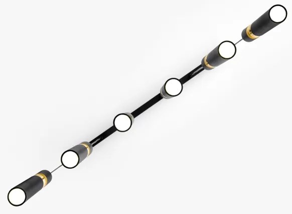 Lustră pe cablu Jupiter 2005 ALAS 6xGU10/10W/230V negru/auriu