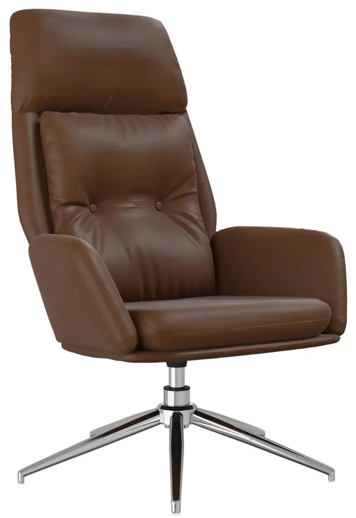 341286 vidaXL Scaun de relaxare, maro, piele naturală