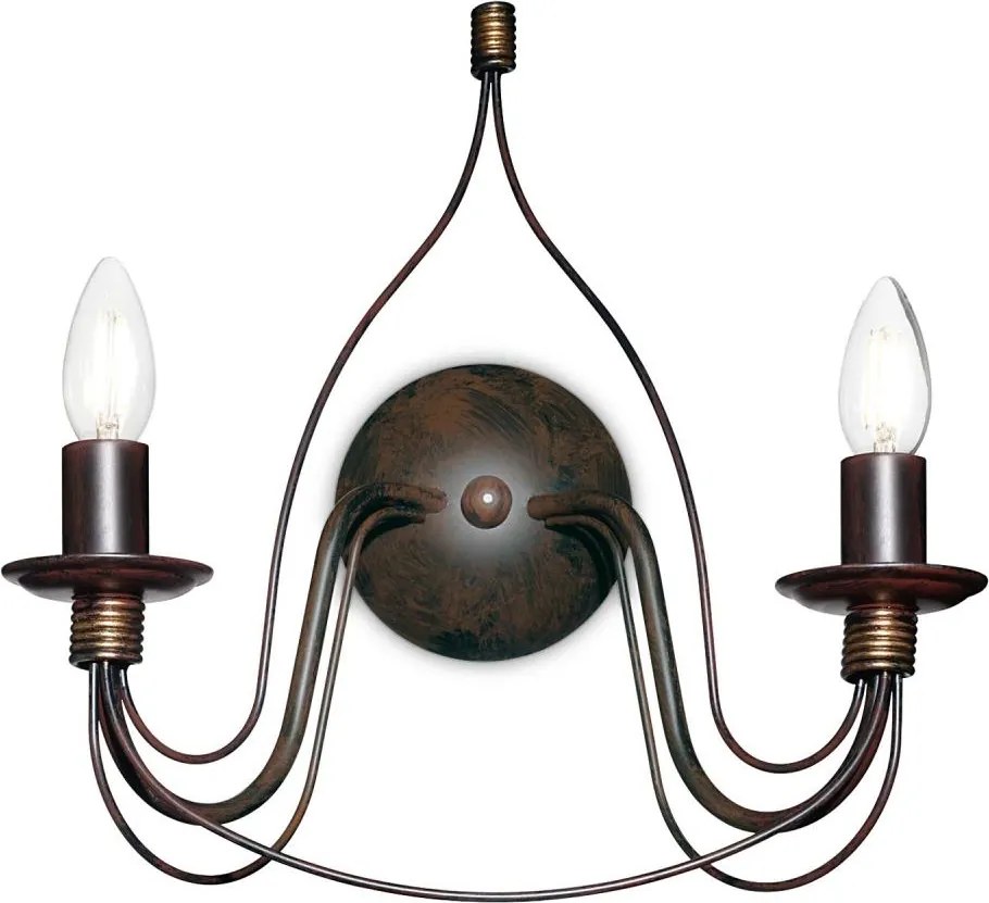 Ideal Lux - Aplică de perete CORTE 2xE14/40W/230V maro/patină