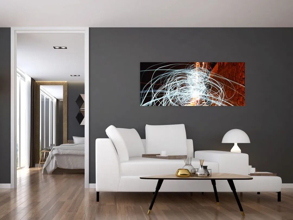 Tablou cu valuri de lumini (120x50 cm)
