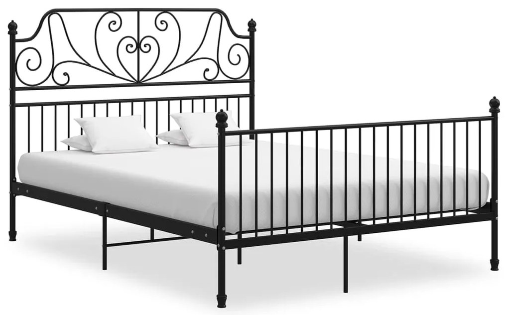 vidaXL Cadru de pat, negru, 140x200 cm, metal