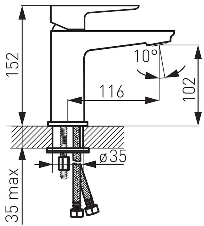 Baterie lavoar Ferro Adore, ventil click-clack, alb/crom - BDR2