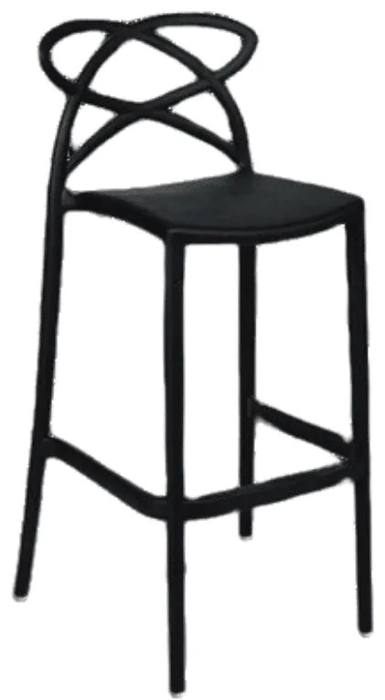SCAUN BAR INFINITY -POLIPROPILENA-HORECA - NEGRU