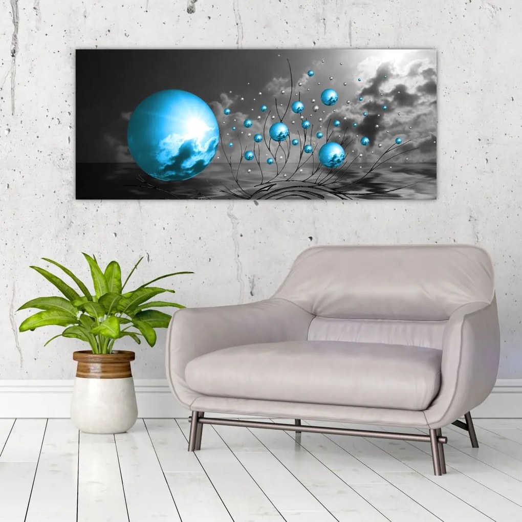 Tabloul bilelor albastru deschis (120x50 cm)